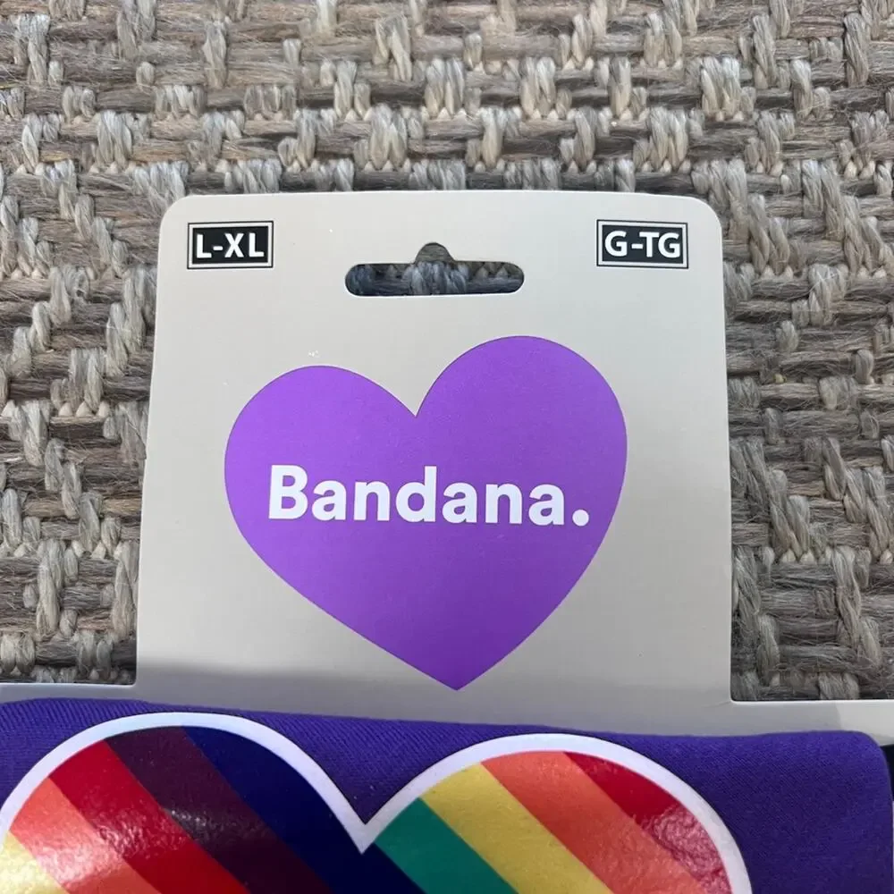Rainbow Heart Pet Bandana Sz L-XL